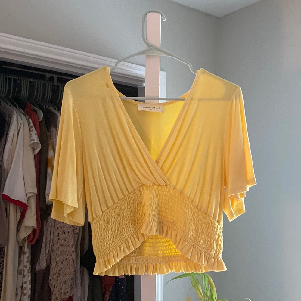 Large yellow crop top